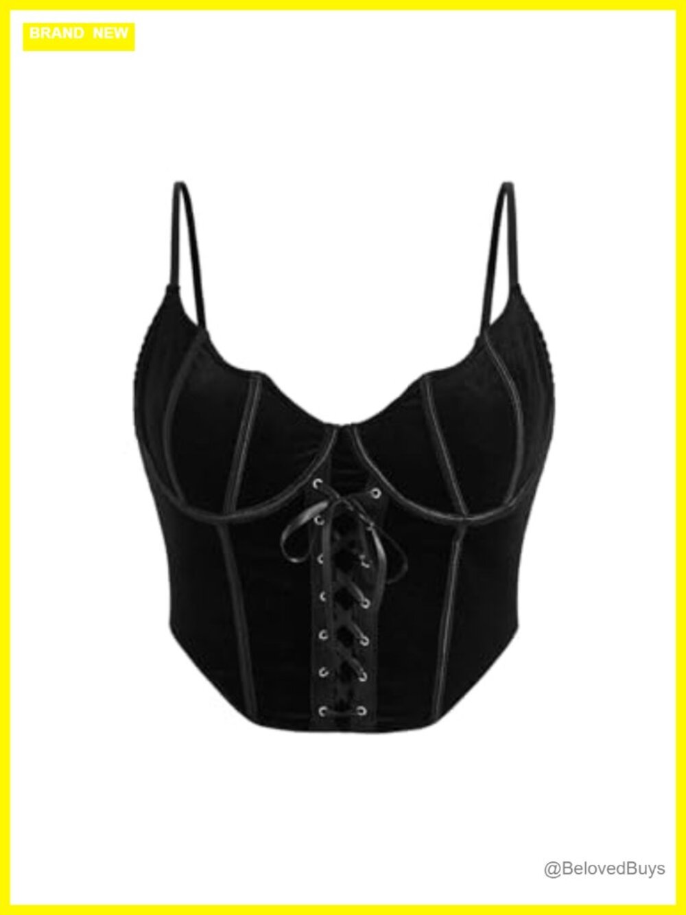 Plus Size Gothic Lace Up Corset Crop Camisole Sleeveless Top